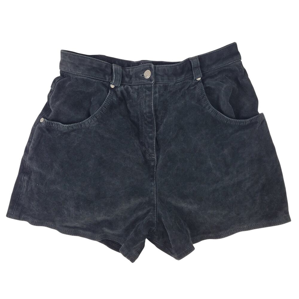 Vintage Harley Davidson Suede Leather High Rise Shorts Women's Sz 30" Waist